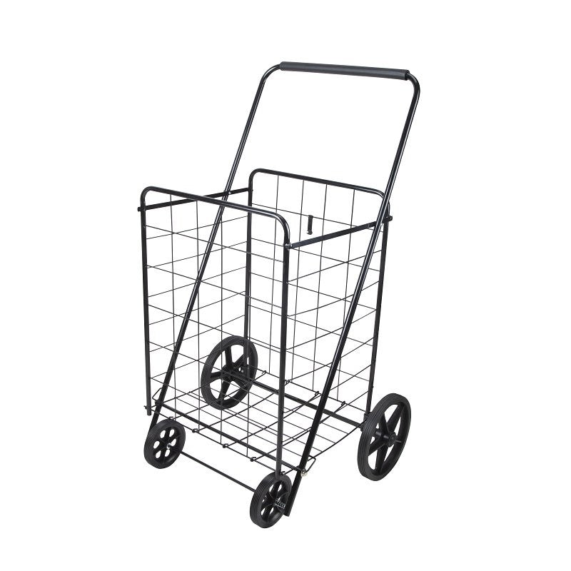 Simple Spaces TPG-G80023L Shopping Cart, 24-3/8 in OAW, 39-1/2 in OAH, 1-Shelf, Steel Shelf, Black Shelf