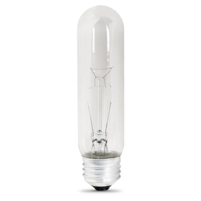 Feit Electric BP40T10 Incandescent Lamp, Clear Lamp, 1-1/4 in D x 5 in H Dimensions, 40 W, T10 Lamp, 400 Lumens (Pack of 12)