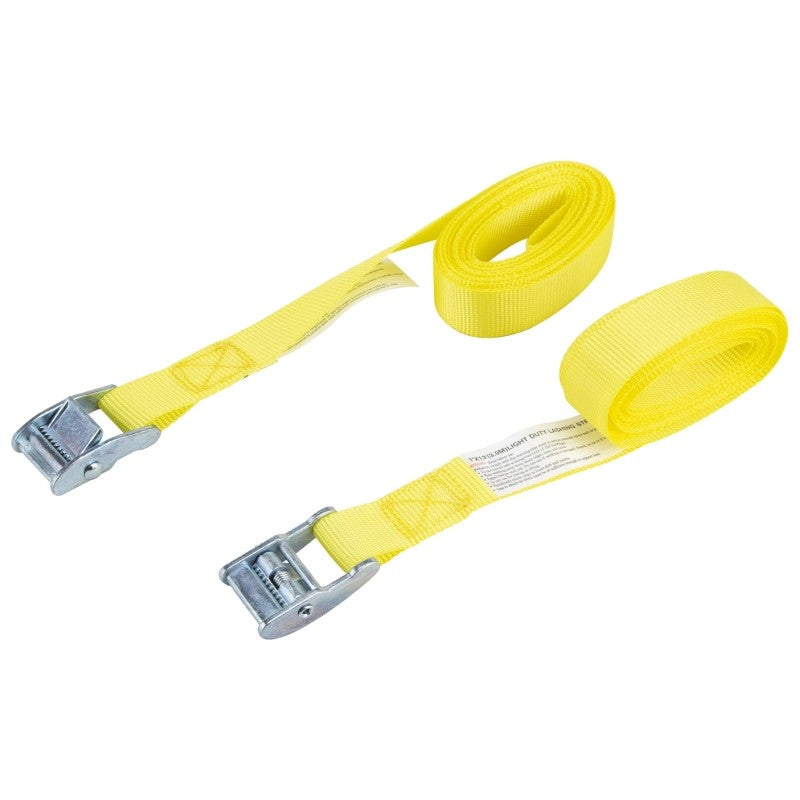 ProSource FH64055-1 Lashing Strap, Light-Duty, Polyester, Yellow, Zinc-Plated Buckle