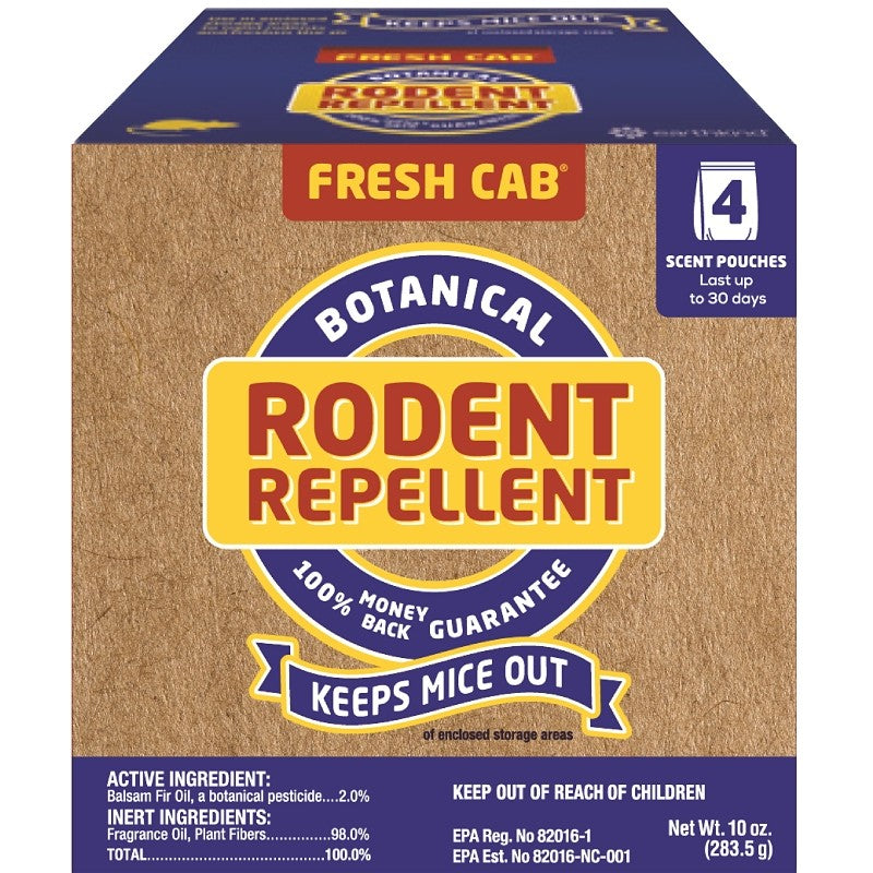 Fresh Cab FC4P36D12 Animal Repellent, 125 sq-ft Coverage, Repels: Rodent, Tan