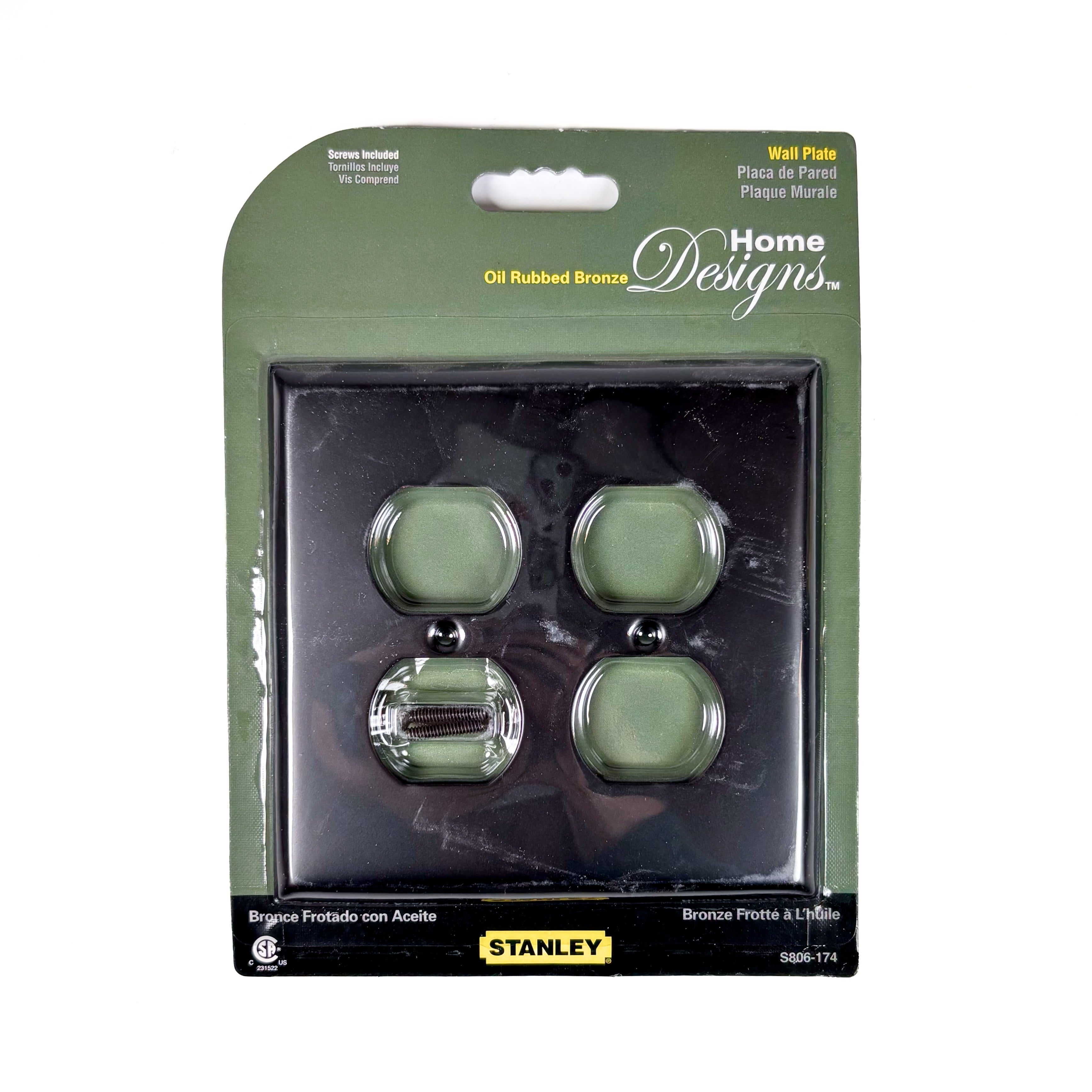 Basic Double Outlet Wall Plate Steel Oil Rubbed Bronze