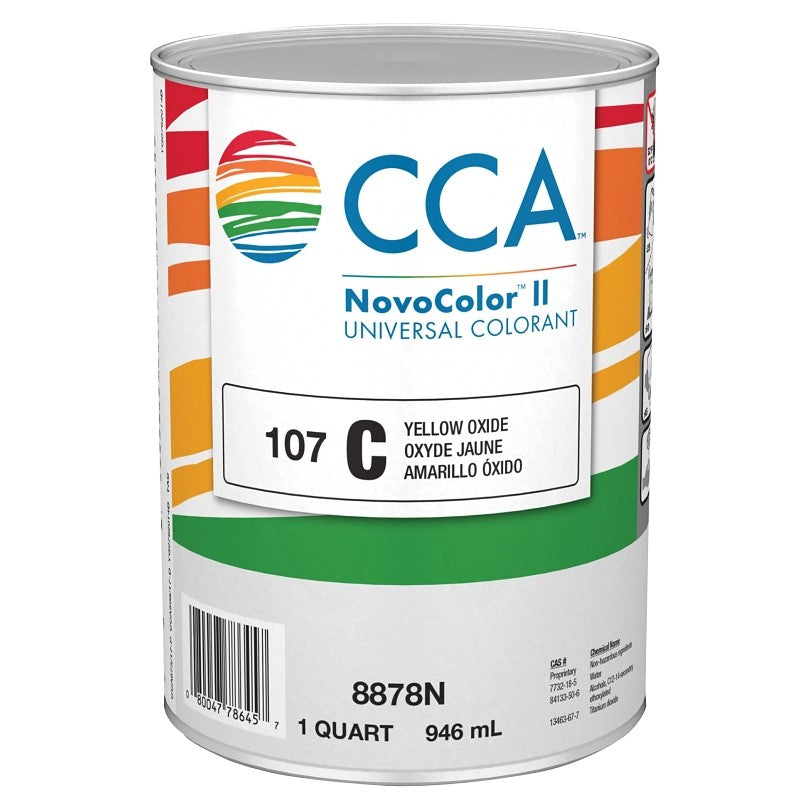 CCA NovoColor II Series 076.008878N.005 Universal Colorant, Yellow Oxide, Liquid, 1 qt
