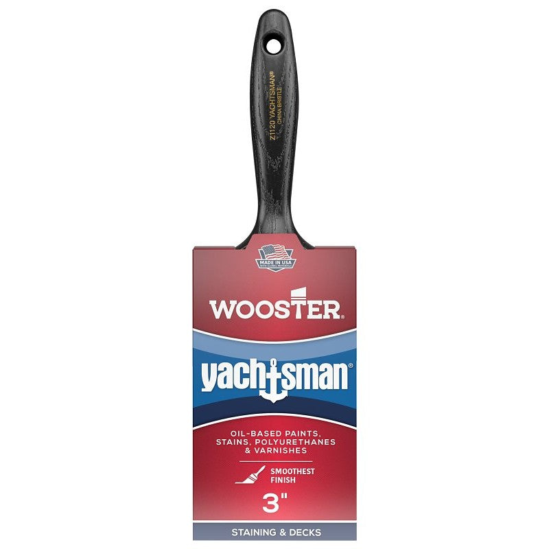 Wooster Z1120-3 Paint Brush, 3 in W, 2-15/16 in L Bristle, China Bristle, Varnish Handle