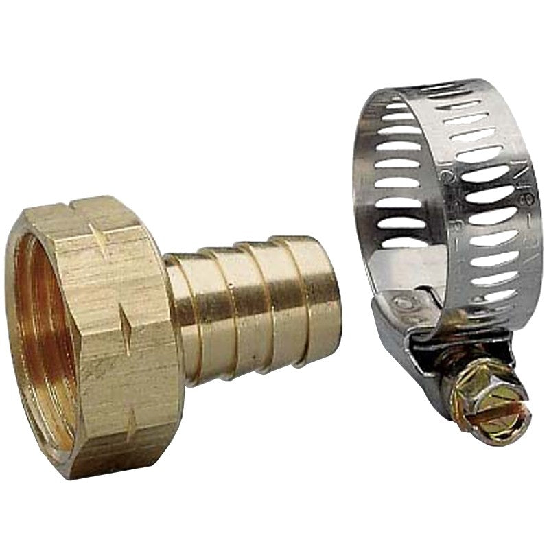 Nelson 854514-1001 Hose Repair Coupler, 5/8 in, Female, Brass, For: 5/8 in Garden Hose (Pack of 10)