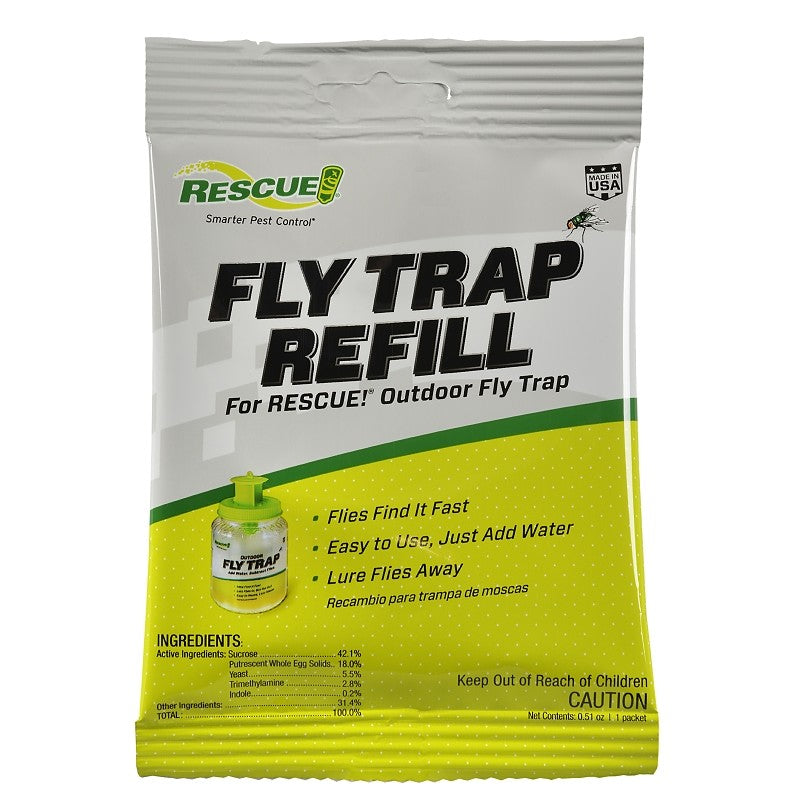 Rescue FTA-DB12 Fly Trap Attractant, Solid, Musty, 0.51 oz, Refill Pack (Pack of 12)