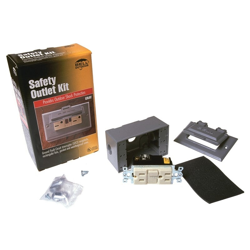 Hubbell 5874-5S Cover Kit, 3-9/64 in L, 7 in W, Gray, Powder-Coated