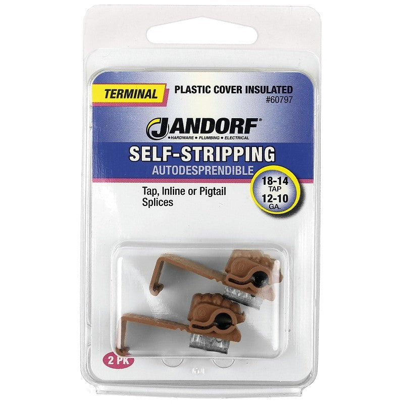 Jandorf 60797 Terminal, 18 to 14 AWG Wire, Plastic Insulation, Brown