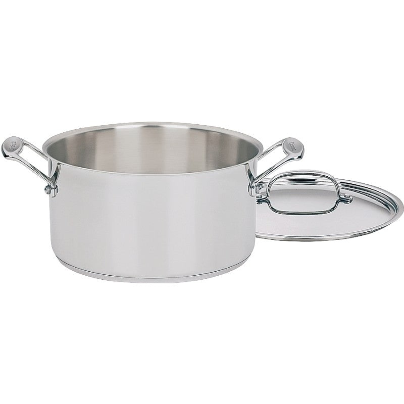 Cuisinart 744-24 Stock Pot with Lid, 6 qt Capacity, Aluminum/Stainless Steel, Polished Mirror