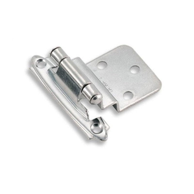 Amerock BPR342826 Hinge, 3/8 in Inset, Polished Chrome, 2-3/4 in L x 2-3/16 in W, Inset, Self-Closing Hinge