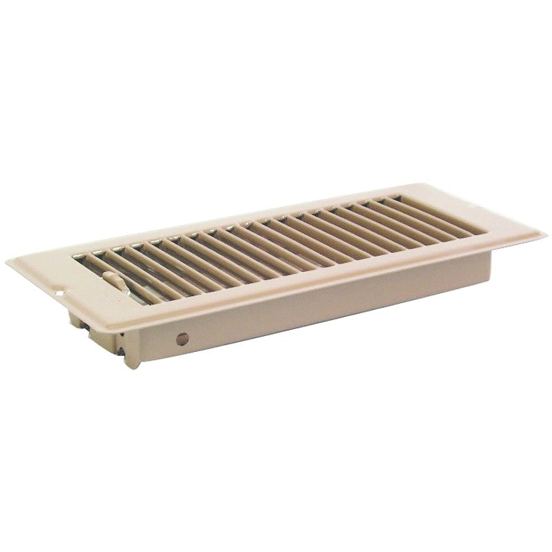 US Hardware V-057IB Floor Register, 4 in W Duct Opening, 10 in H Duct Opening, 1-5/16 in L, Steel, Brown