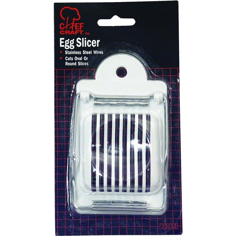 Chef Craft 20152 Egg Slicer, Stainless Steel Blade, White, Dishwasher Safe: Yes