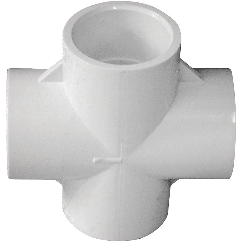 IPEX 435470 Pipe Cross, 3/4 in, Socket, PVC, White, SCH 40 Schedule, 150 psi Pressure
