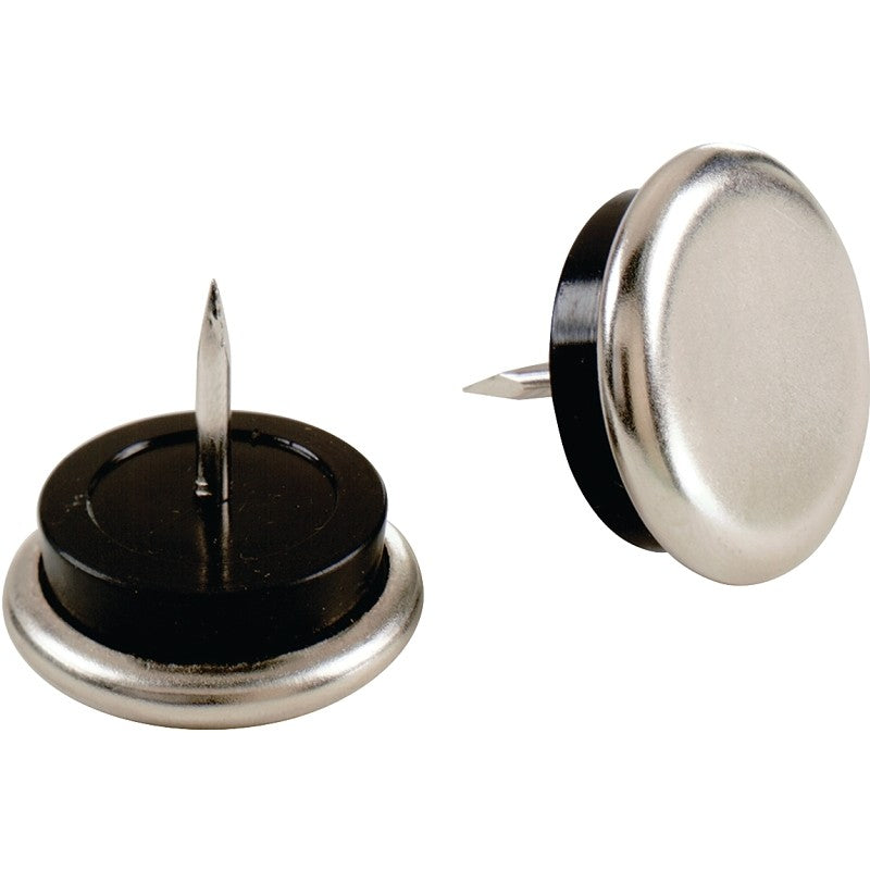 Shepherd Hardware 9101 Furniture Glide, Round, 1-1/4 in Dia Dimensions, Nickel, Silver, 4/PK (Pack of 6)