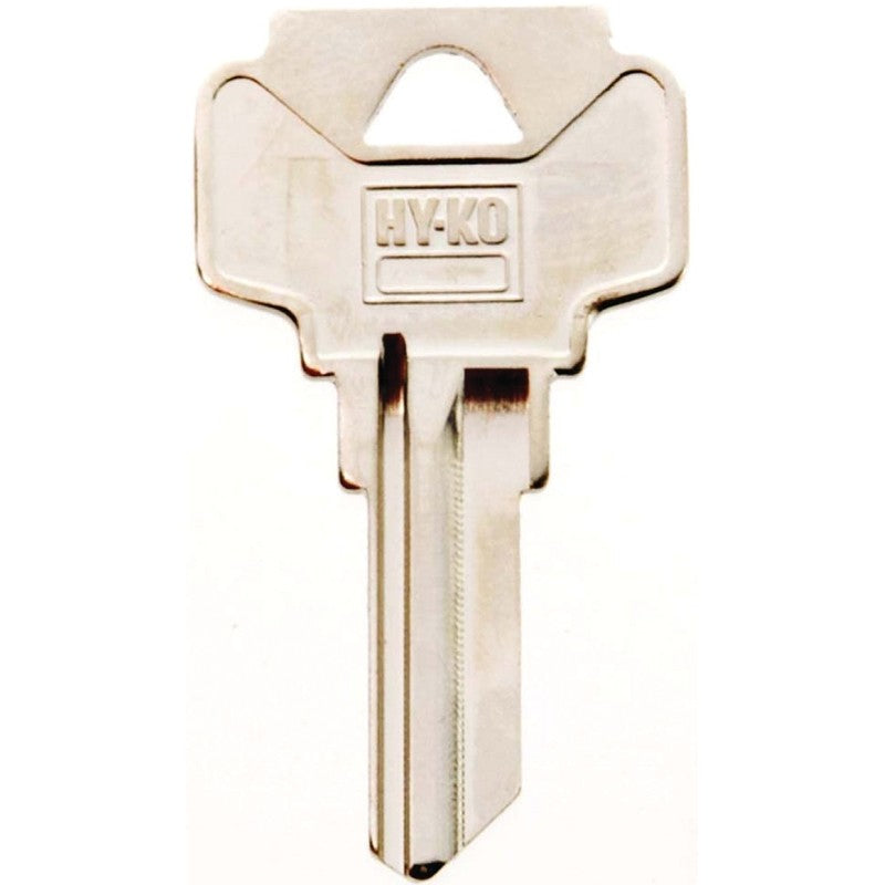 Hy-Ko 11010DE1 Key Blank, Brass, Nickel, For: Dexter Cabinet, House Locks and Padlocks, DE1 Key Number (Pack of 10)