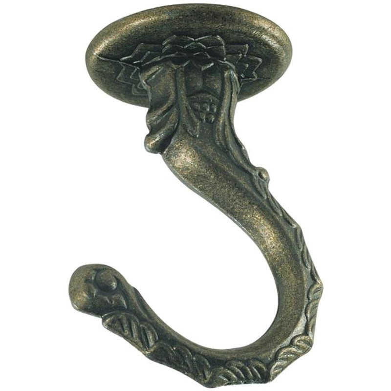 Westinghouse 7044100 Swag Hook, 1-1/4 in L, 1.88 in W, 2.63 in H, Metal, Antique Brass