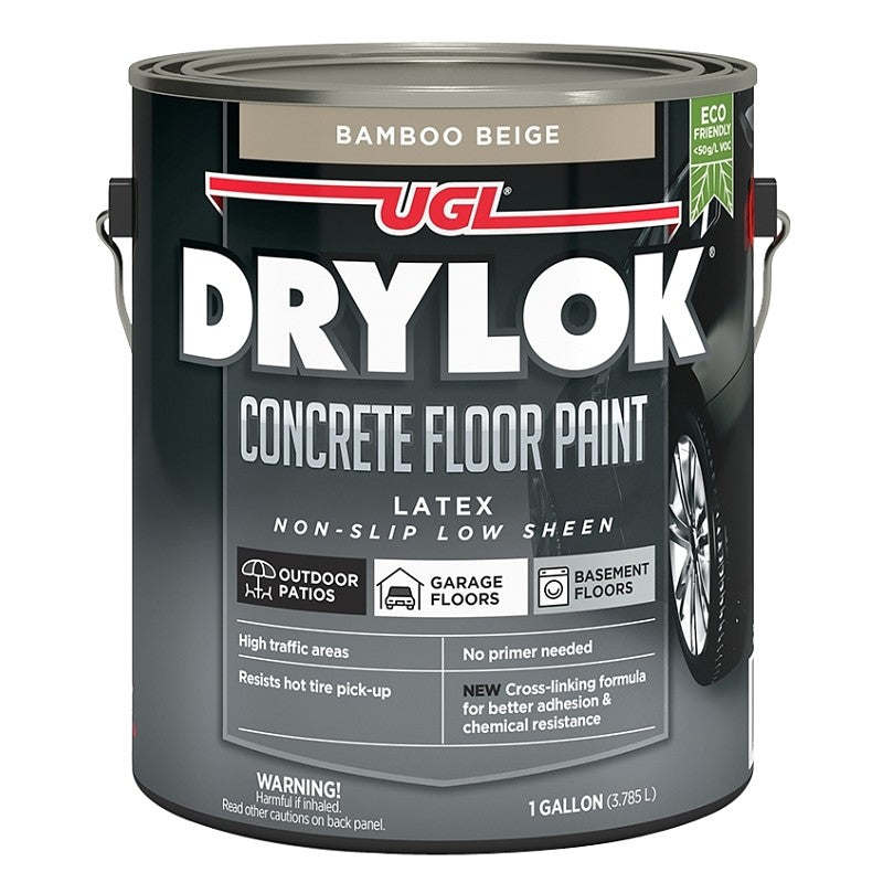 Drylok 43513 Floor Paint, Latex, Flat, Bamboo Beige, 1 gal, 300 to 400 sq-ft Coverage Area (Pack of 2)