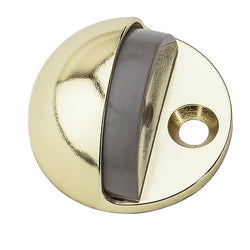 Adjustable Low Or High Dome Floor Mount Door Stop With Removable Riser Bright Brass