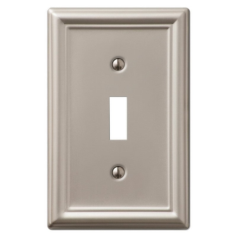 Amerelle 149TBN Wallplate, 4-7/8 in L, 3-1/8 in W, 1 -Gang, Steel, Brushed Nickel