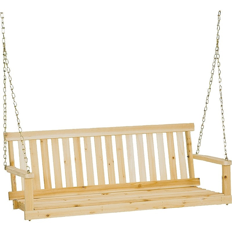 Seasonal Trends H-24 Porch Swing Seat, 48-3/4 in OAW, 17-3/4 in OAD, 21-1/2 in OAH, Fir Wood Frame