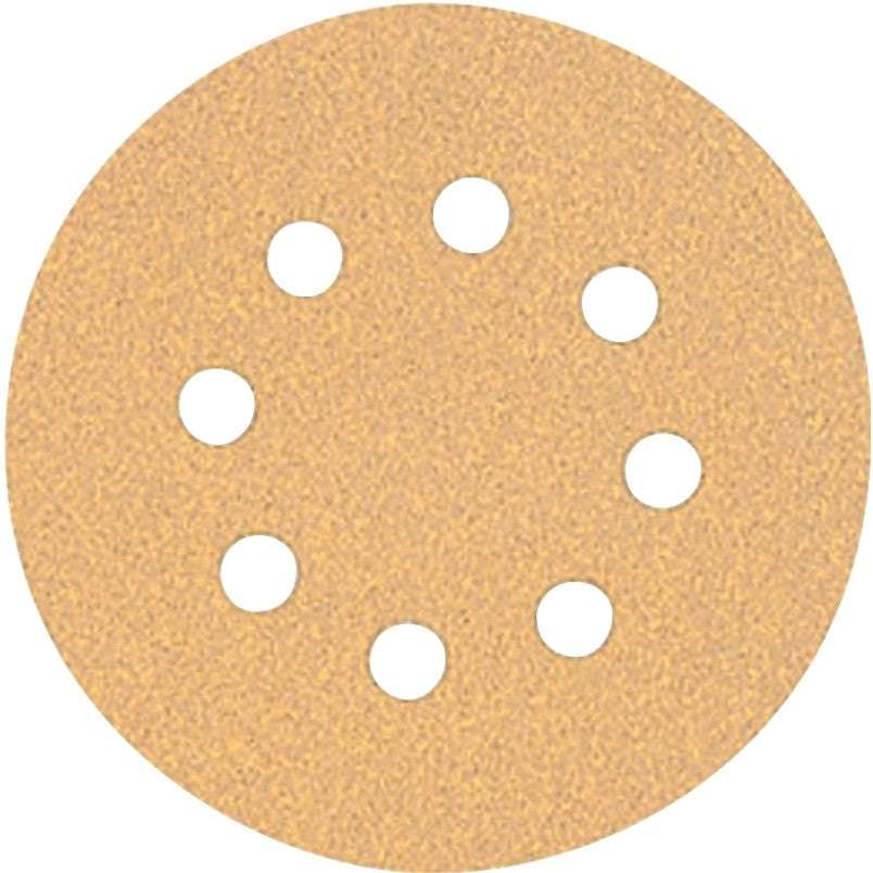 DEWALT DW4301 Sanding Disc, 5 in Dia, Coated, 80 Grit, Medium, Aluminum Oxide Abrasive, Paper Backing, 8-Hole, 5/PK