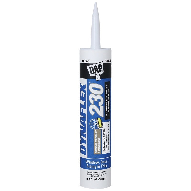 DAP 18304 Premium Sealant, Clear, 1 day Curing, 40 to 100 deg F, 10.1 oz Cartridge (Pack of 12)