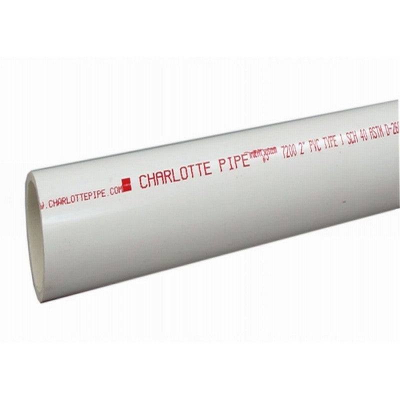 Charlotte Pipe PVC 07100 1000HC Solid Pipe, 1-1/4 in, 5 ft L, Plain End, SCH 40 Schedule, PVC