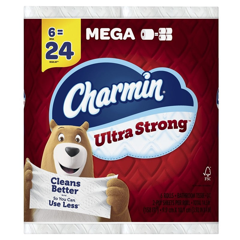 Charmin Ultra Strong 04176 Bathroom Tissue, 2-Ply, Paper, 6/PK (Pack of 4)
