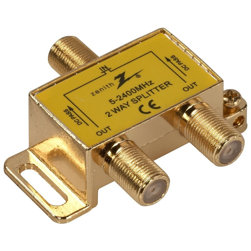 Zenith VS3001SP2W Series Coax Splitter, 2400 MHz, 1 Video Input, 2 Video Output