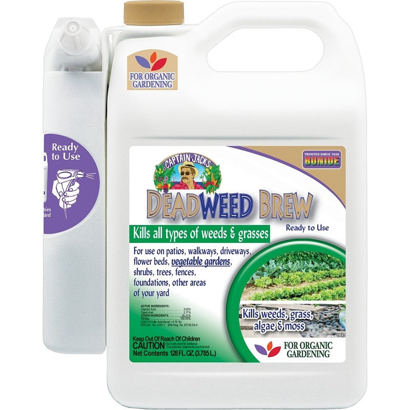 Bonide Captain Jack's 2604 Ready-to-Use Deadweed Brew with Battery Powered Sprayer, Liquid, Clear/Yellow, 1 gal