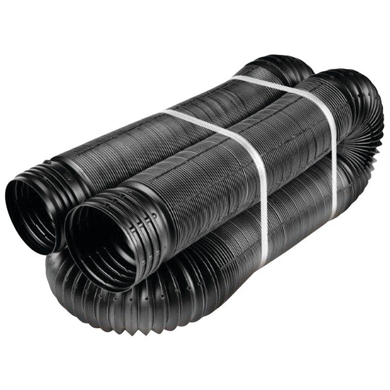 Amerimax 51310 Drain Pipe Tubing, Flexible, 4 in, PVC, Black, 25 ft L