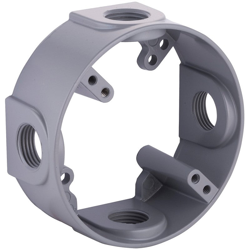 Hubbell 5363-0 Extension Adapter, 4 in L, 4 in W, 4-Knockout, Aluminum, Gray, Powder-Coated