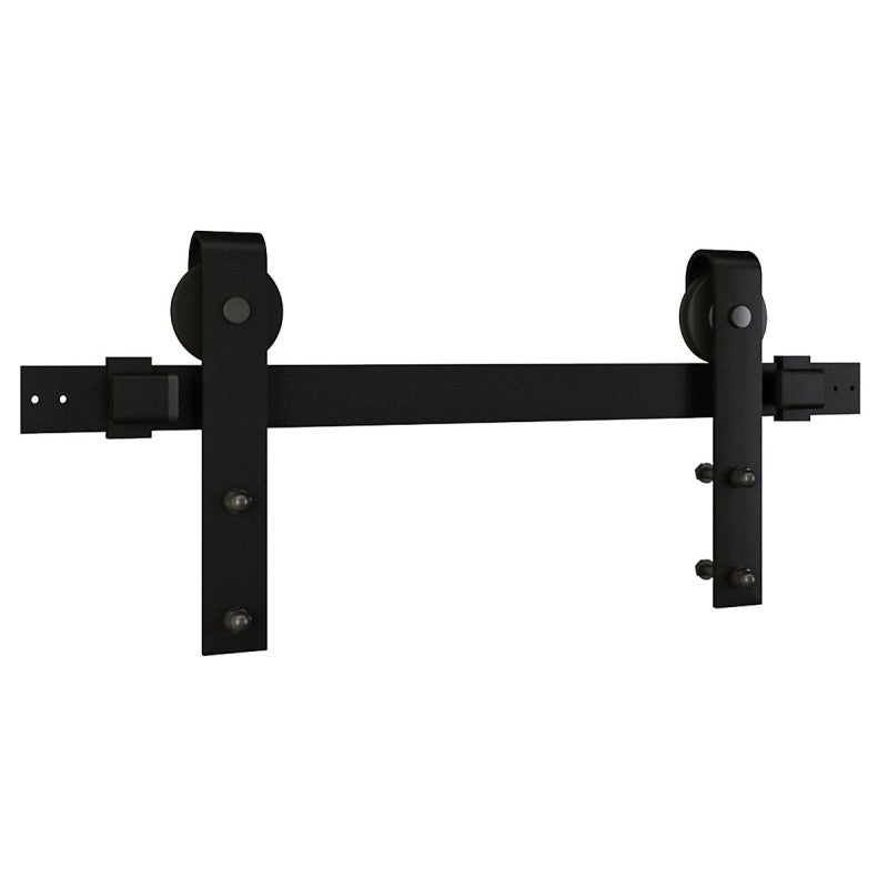 National Hardware N700-005 Designer Barn Door Kit, 72 in L Track, Steel, Matte Black, Wall Mounting
