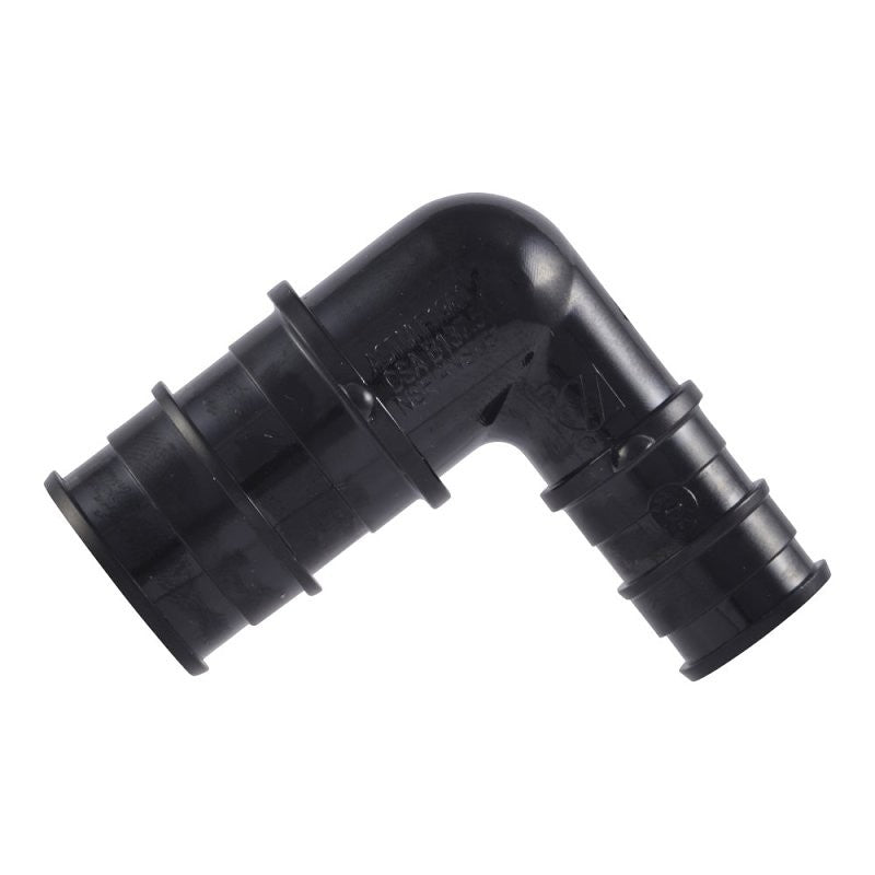 SharkBite UA274A5 Reducing Elbow, 3/4 x 1/2 in, Barb, 90 deg Angle, Acudel Polymer, Black, 150 to 160 psi Pressure