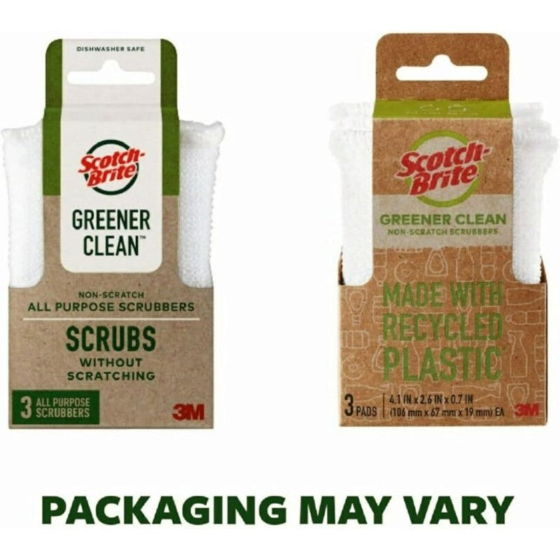 Scotch-Brite Greener Clean Series 92773 Non-Scratch Scrubber, Plastic Abrasive, 4.1 in L, 2.6 in W, Multi-Color