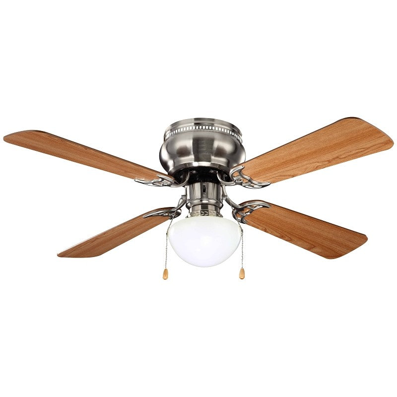 Boston Harbor 42-742T-MR-EN-BN Ceiling Fan, 4-Blade, Dark Walnut/Cherry Blade, 42 in Sweep, 3-Speed, With Lights: Yes