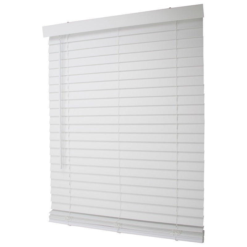 Simple Spaces FWMB-16 Blind, 64 in L, 36 in W, Faux Wood, White (Pack of 2)