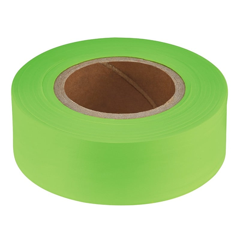 Empire 77-001 Flagging Tape, 200 ft L, 1 in W, Lime Green, Plastic