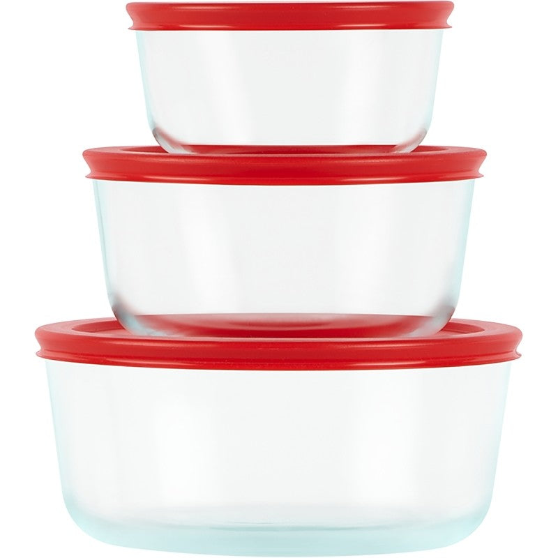 Pyrex 1075458 Food Container Set, Glass, Clear (Pack of 2)