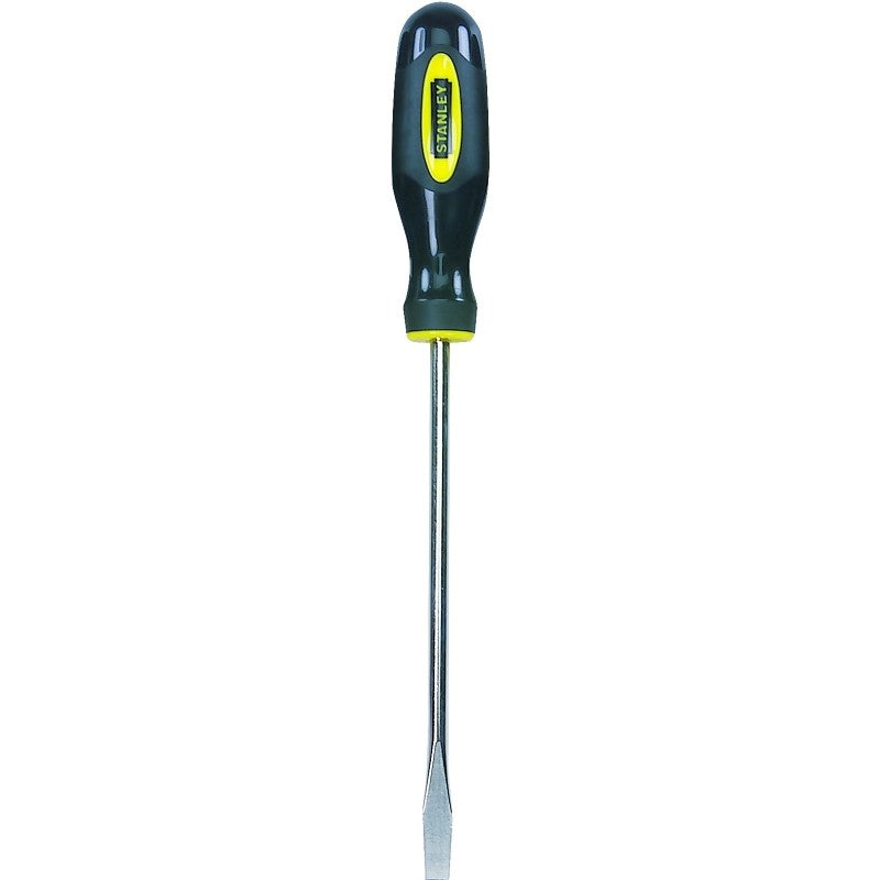 STANLEY 60-004 Screwdriver, 1/4 in Drive, Slotted Drive, 8 in OAL, 7-7/8 in L Shank, Plastic Handle, Ergonomic Handle