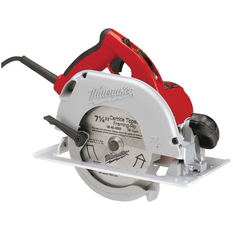 Milwaukee 6390-21 Circular Saw, 15 A, 7-1/4 in Dia Blade, 50 deg Bevel, 5/8 in Arbor