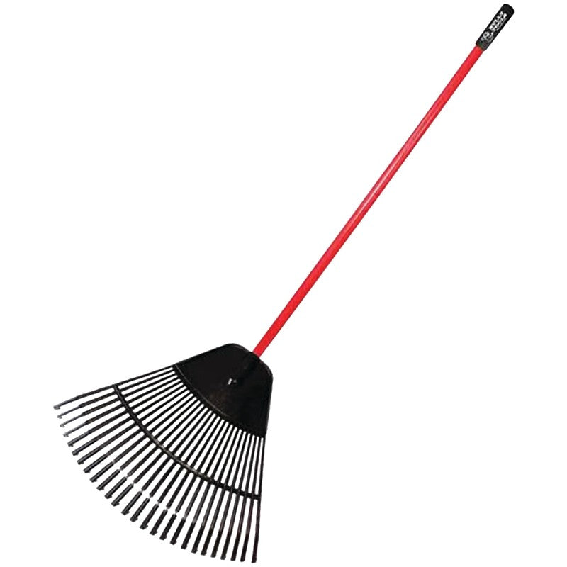 BULLY Tools 92630 Leaf Rake, Poly Tine, 26-Tine, Fiberglass Handle, 41 in L