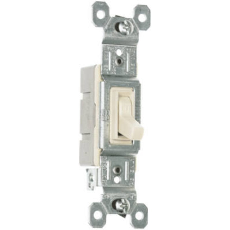 Legrand TradeMaster 660LAGU Grounding Toggle Switch, 15 A, 120 VAC, Thermoplastic Housing Material, Almond