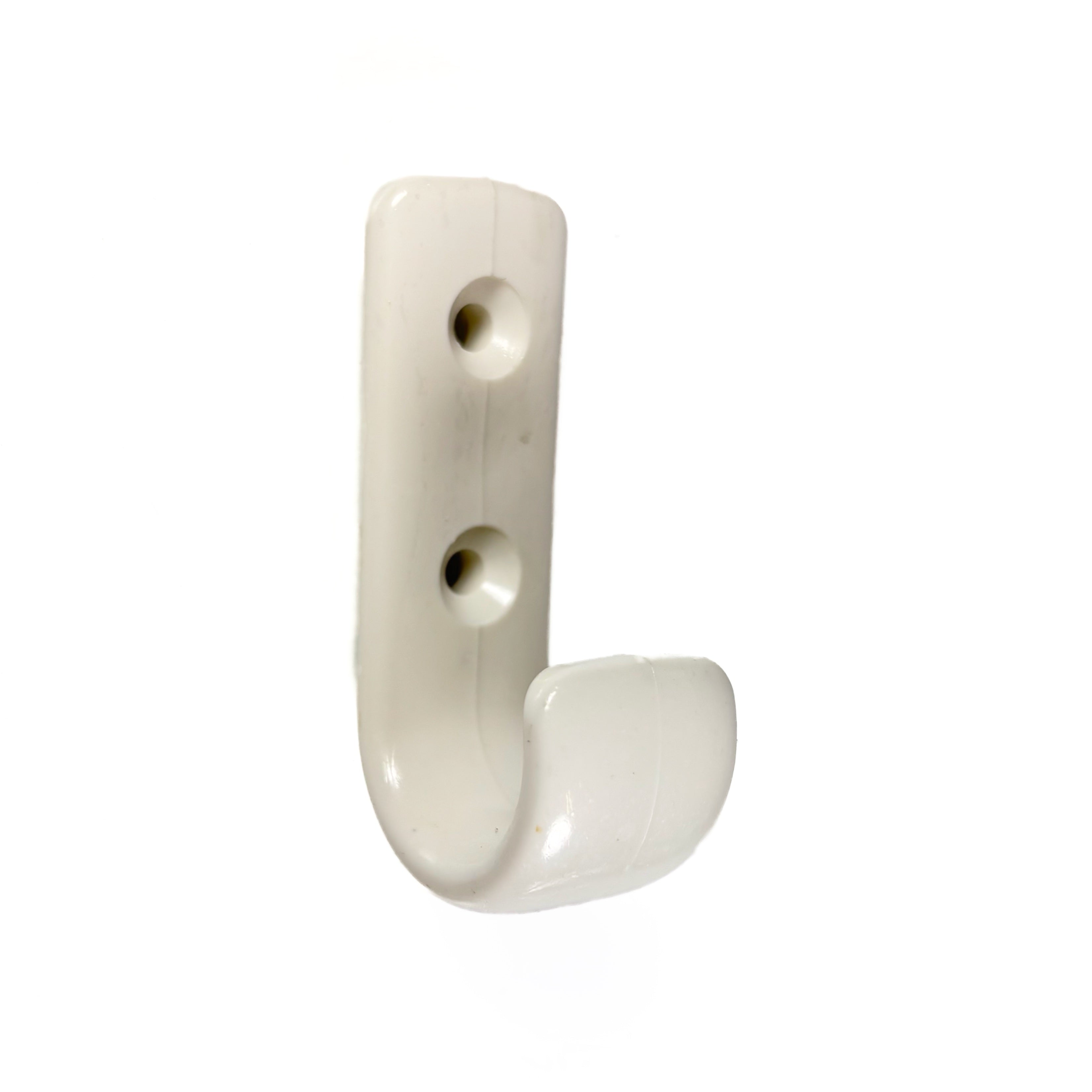 Screw Mount Garment Hook White Plastic (POS)