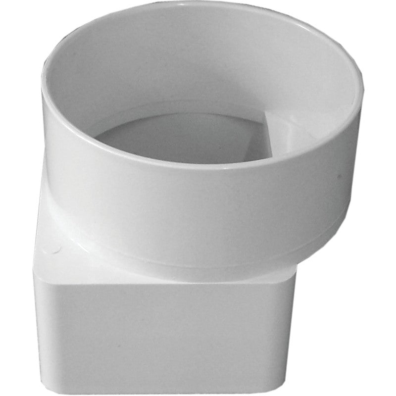 Canplas 414463BC Downspout Adapter, Offset, 3 x 4 in Connection, Hub, PVC, White