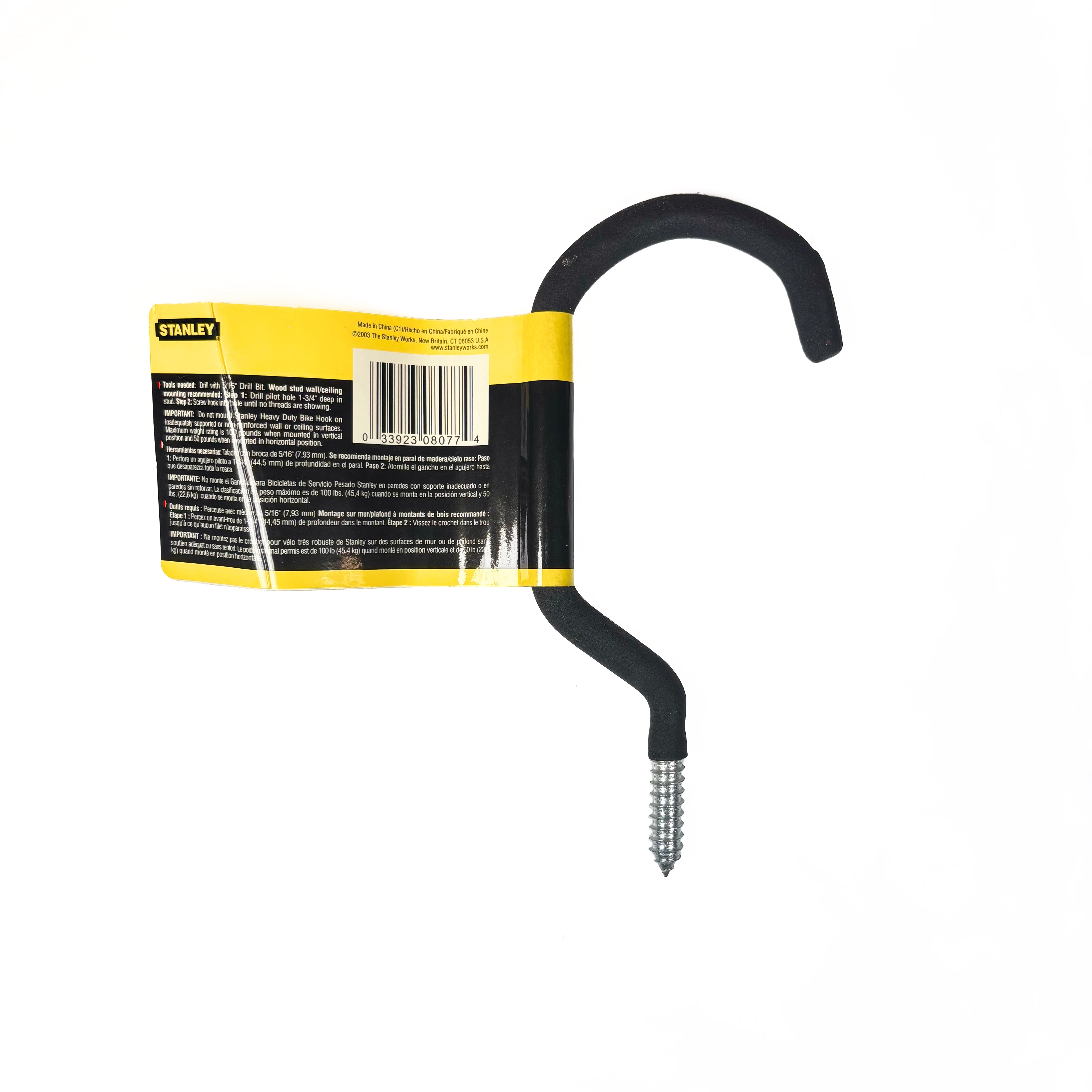 Heavy Duty Bike And Workshop Hanger Hook Black Vinyl Coating