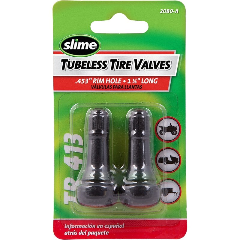 Slime 2080-A Tubeless Tire Valve, Rubber, 2 PK, For: TR413 Tires (Pack of 6)
