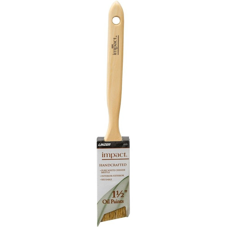 Linzer Project Select 2522 Paint Brush, 1-1/2 in W, Angle Sash Brush, White Chinese Bristle