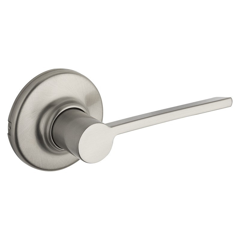 Kwikset 200LRL 15 CP V1 Passage Lever, Satin Nickel, Residential, Zinc, Reversible Hand, 3 Grade, 1-7/8 in Projection
