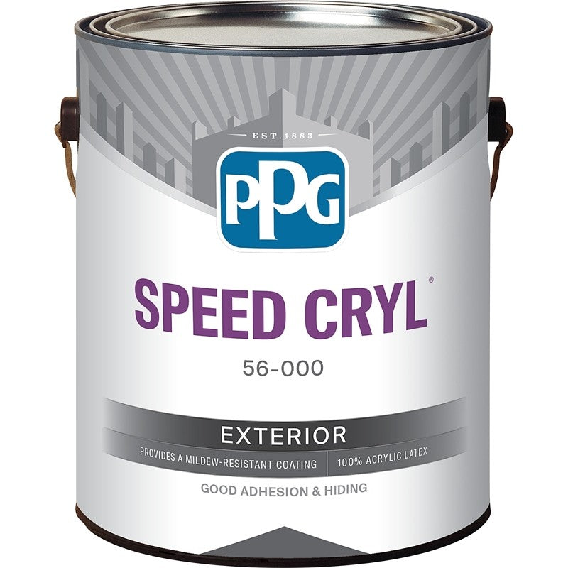 PPG SPEED CRYL 56-110XI-01 Exterior Paint, Flat, Pastel Base/White, 1 gal (Pack of 4)