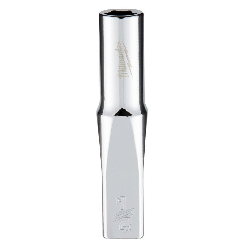 Milwaukee 45-34-9014 Socket, 1/4 in Socket, Deep Socket, 2.559 in OAL, 1/4 in Drive, 6-Point, Chrome Vanadium Steel